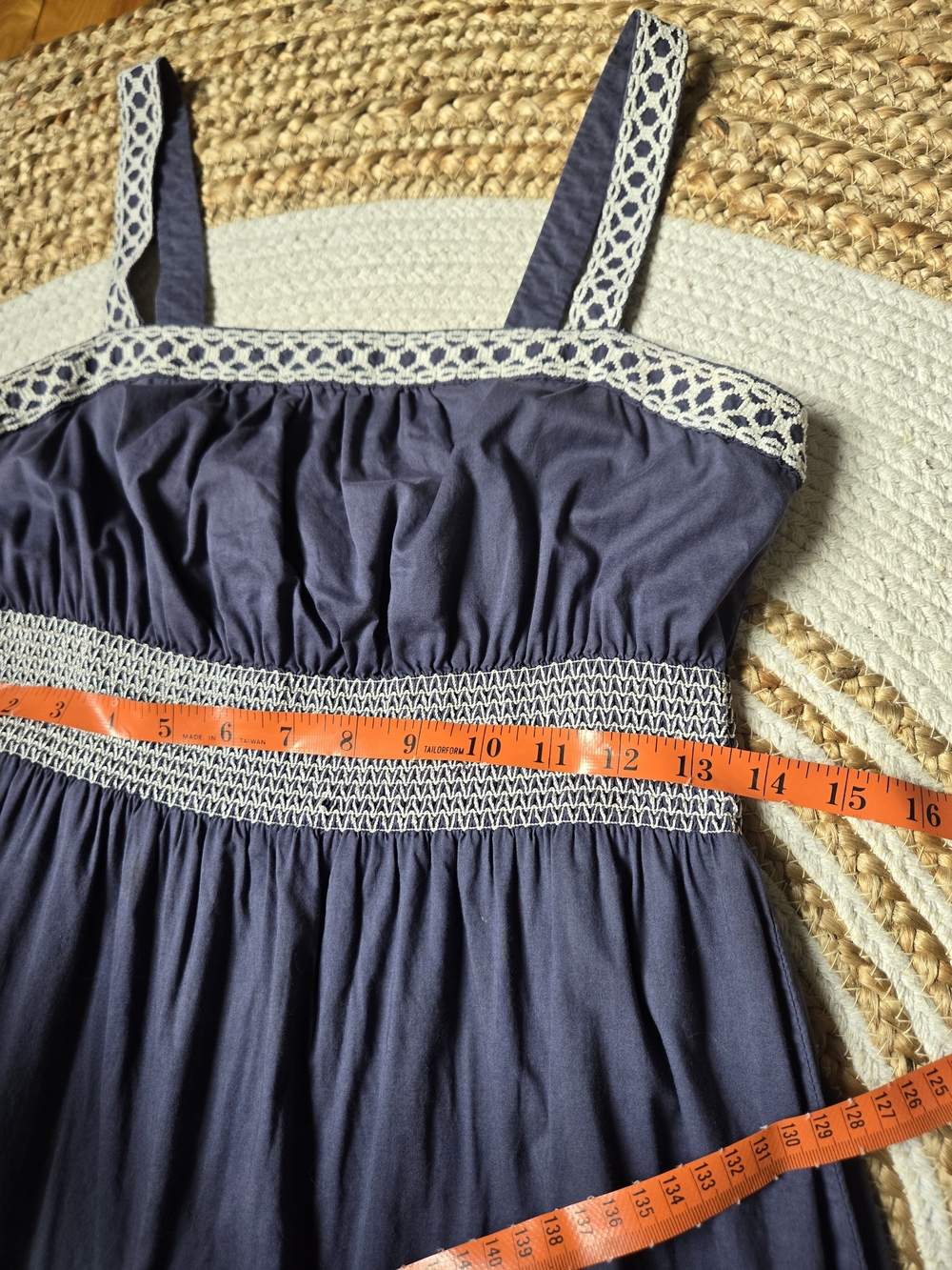 Old Navy Summer Dress White Crochet Accents Boho Chic Coastal Vintage Inspired S - Picture 10 of 14